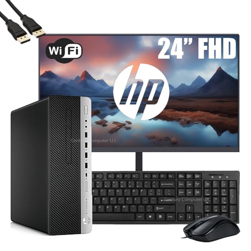HP EliteDesk 800 G3 SFF Desktop Computer with 24