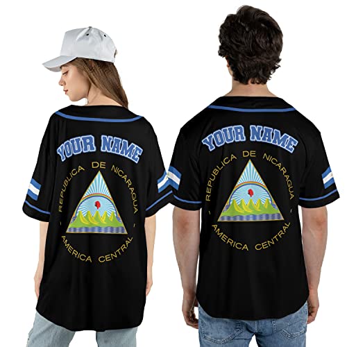 Personalized Nicaragua Baseball Jersey, Custom Nicaragua Baseball Jersey for Men & Women, Nicaraguan Camisas Shirt miniatura 6