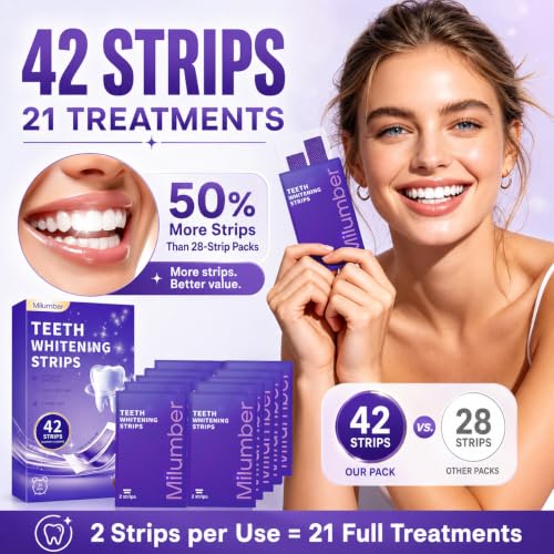 Image of Purple Teeth Whitening Strips 42 Count, Removes Yellow Teeth Stains