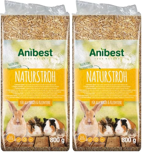 Anibest Paille Naturelle, litière pour Petits Animaux, litière 100% Naturelle pour Tous Les rongeurs et Petits Animaux, Lapins, Hamsters, cochons d'Inde, etc. Absorbante, Isolante Thermique,