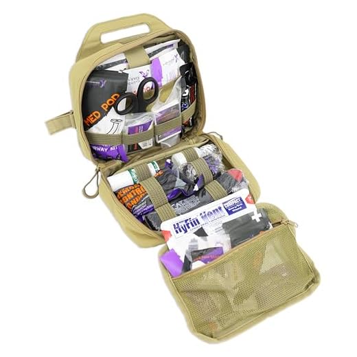 Lightning X Rip-Away Officer's Patrol Tactical Gunshot & Trauma IFAK Kit w/Headrest Mount - Desert TAN