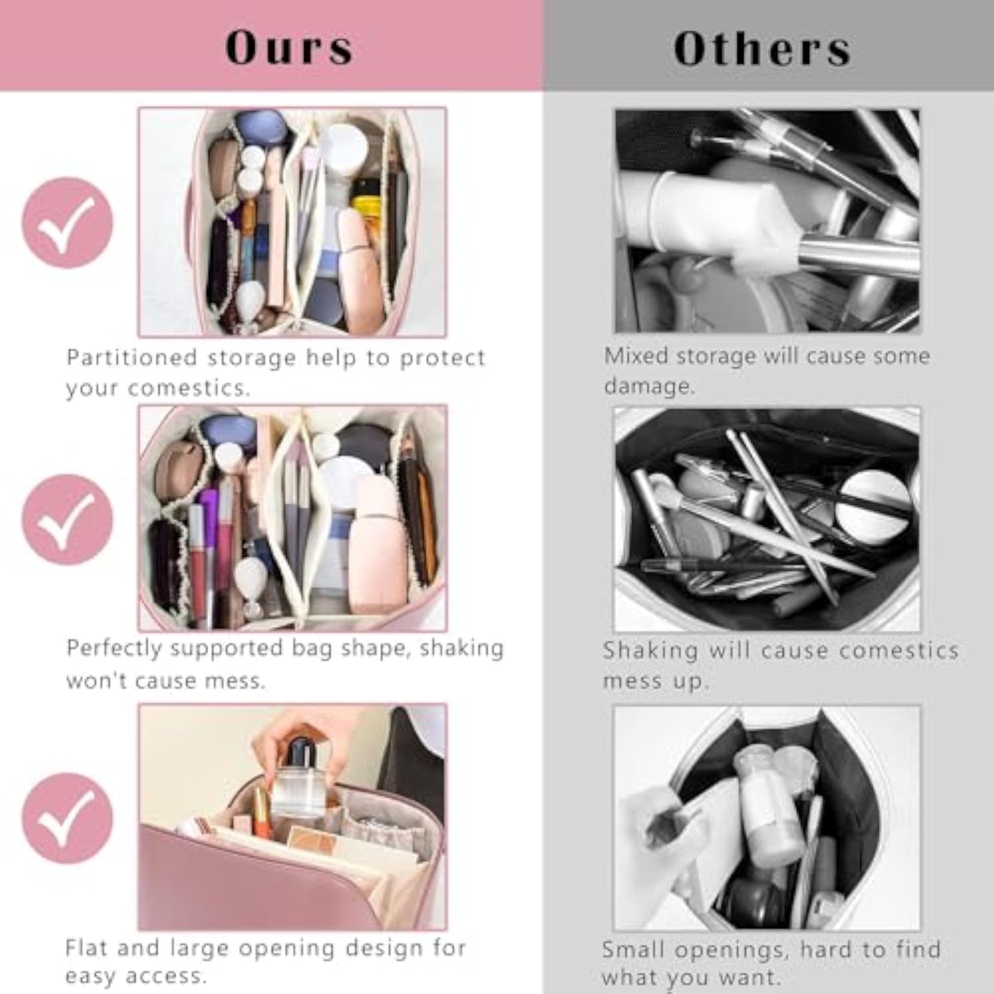 Large Capacity Waterproof PU Leather Makeup Bag for Women