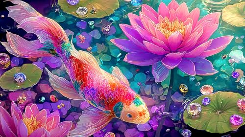 Puzzle de 1000 piezas de peces koi: rompecabezas educativo e imposible de 75x50cm