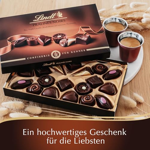 Lindt Schokolade - Pralinen Für Kenner Noirs | 200 g | Pralinés-Schachtel mit 20 Pralinen aus exquisiter dunkler Schokolade in 6 köstlichen Sorten | Pralinengeschenk | Schokoladengeschenk
