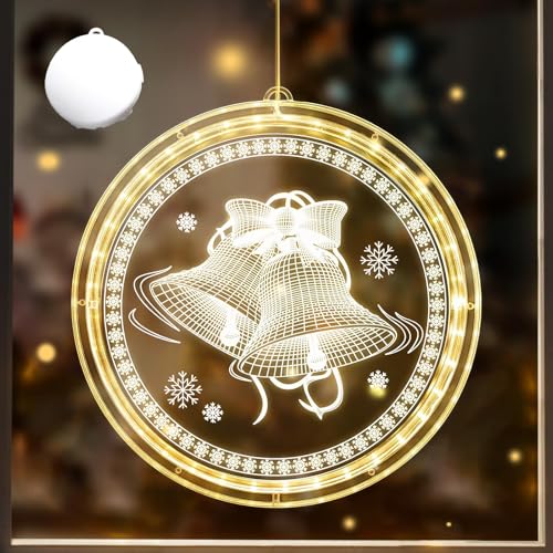 Luces de Navidad,Luz de Ventana Decorativa de Navidad,Lámpara de Ventosa de Navidad,Luces Navidad,Adornos Navideños,para Ventanas Jardín Terraza Casa Dormitorio Árbol Fiesta