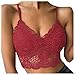 Top da donna in pizzo crop cami top senza pancia con spalline sottili, canotta senza maniche, top in pizzo, camilose, sexy, top con spalline, top incrociato, senza fili, cinghia regolabile, S#red, XXL