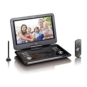 Lenco DVP-1273 Draagbare dvd-speler DVP – DVB-T2-ontvanger – 12 inch dvd-speler met tv – DVB-T2-tuner – geïntegreerde li-ion-accu – 12 volt auto-adapter – antenne – afstandsbediening – zwart, DVP-1273