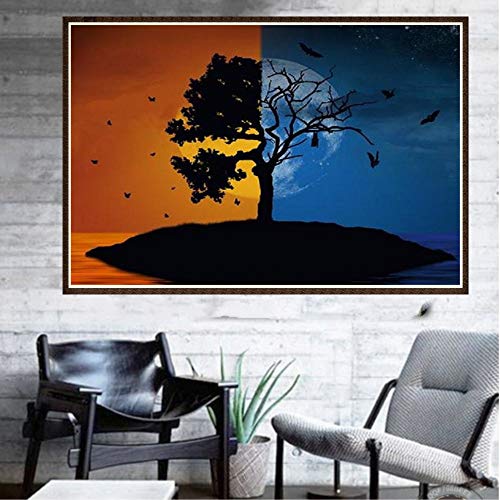 Eastdall Pintar Com Diamantes,DIY 5D Diamante Pintura W031 Árvore 40X30 Broca Completa Cristal Stras