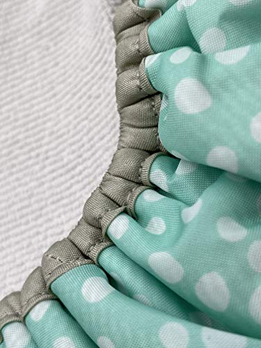 Reusable Nylon Shower Cap & Bath Cap, Reversible Oversized Waterproof Shower Caps Large Designed For All Hair Lengths W Terry Lining & Elastic Band Stretch Hem Hair Hat - Socialite Mint To Be #TOP1