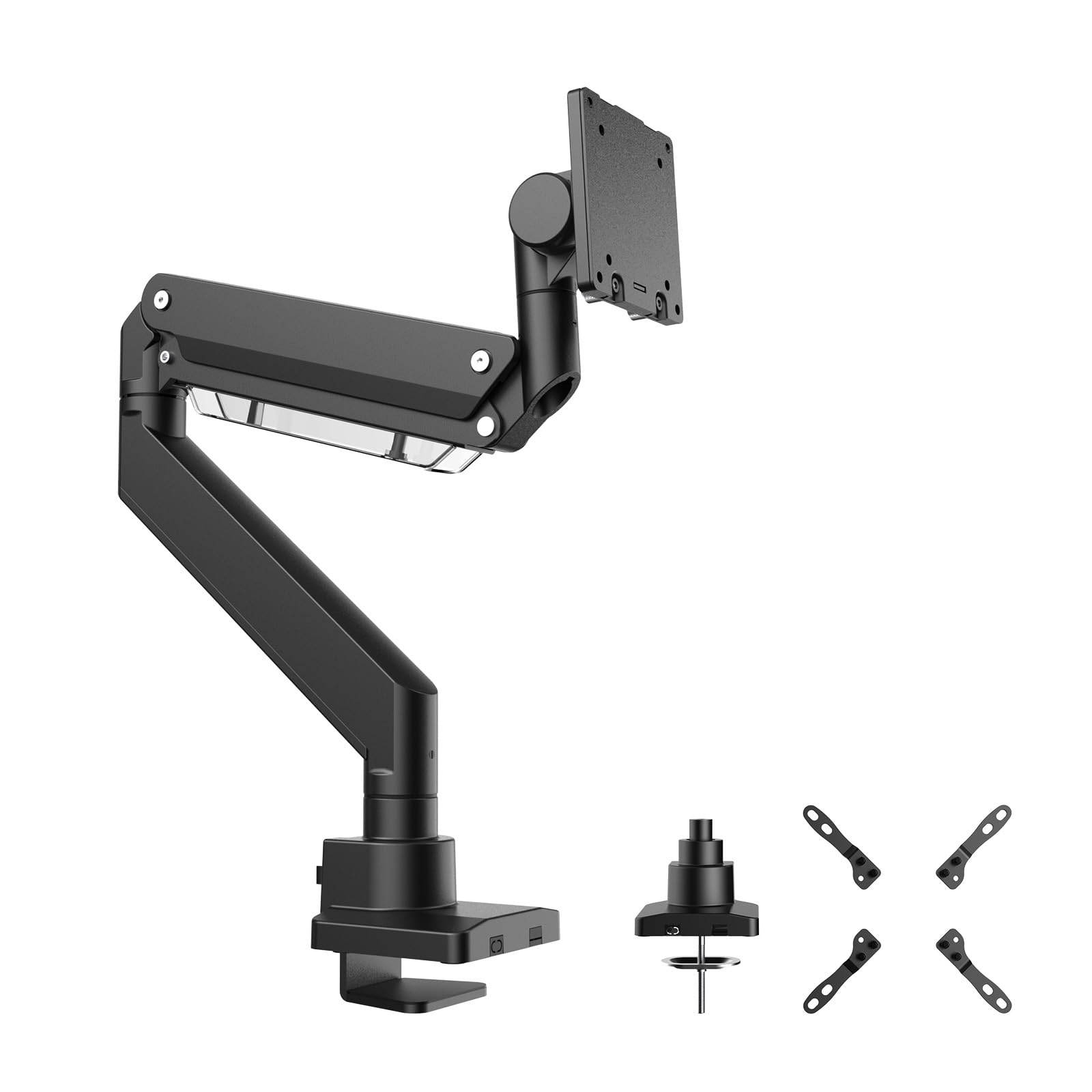 Wiltec Braccio monitor da scrivania Supporto per schermi da 17 a 57" conforme a VESA, con molla a gas