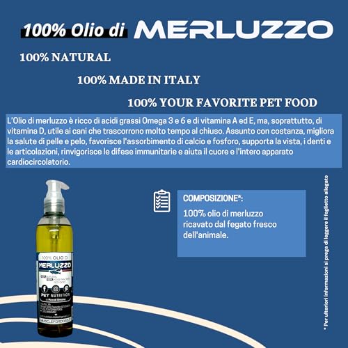 100% natürliches Kabeljauöl zur Tierernährung 250ml Tiernahrung
