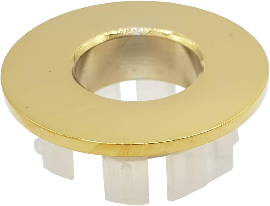 Brass Basin Sink Overflow Cover Insert Hole Trim (Gold)