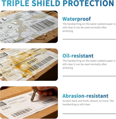 Image of 9527 Product Fanfold 4 x 6 Direct Thermal Labels with Blue Background Paper Perforated Shipping Labels for Thermal Printers, 100 Label per Stack, 1 Stack