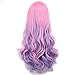 Bopocoko Women's Pink/Purple Wig Long Curly Cosplay Wigs Halloween Costumes BU036E