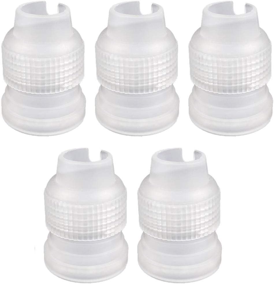 5 Pieces Standard Couplers Cake Decorating Coupler Pipe Tip Coupler for Icing Nozzles Medium Size Easy to Twist
