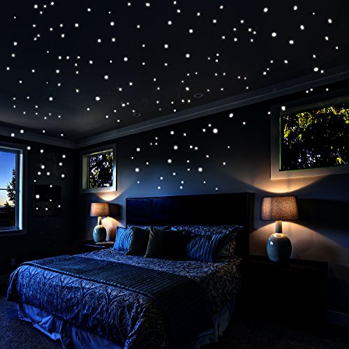Glow In The Dark Stars Wall Stickers, 730 pcs Dots and Moon for The Galaxy, Gifts For Kids Bedding R
