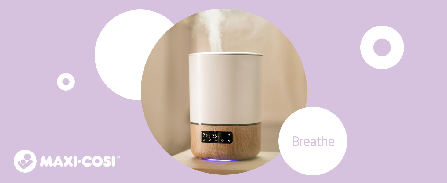Maxi-Cosi Breathe Humidifier, Smart Baby Humidifier with Mist and Oli Diffuser, Part of Maxi-Cosi Connected Home