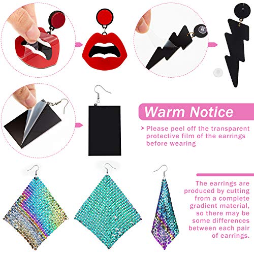 4 Pairs 80S Retro Earrings 1980S Retro Neon Earrings 80S Costume Earrings Exaggerated Earrings For Women Girls (Traditional Style) #TOP2