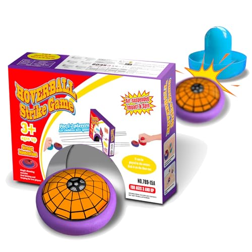 Tabletop Hoverball Strike Game – Original Net Pattern Design, Air-Powered Soccer Toy with Orange & Purple Style, Family Interactive Sports Game for Kids Ages 4–8, Indoor Multiplayer Play