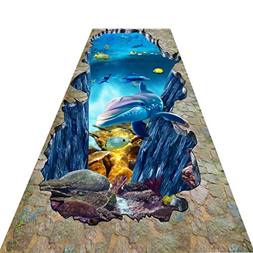 Tapis de couloir 3D et moquette d'entrée rectangulaire découpable doux pour maison