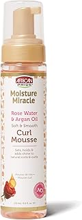 African Pride Curl Mousse Rose Water and Argan Oil 8.5 Ounce (251ml)