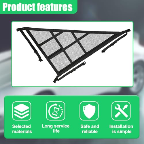 KPFILEH Double-Layer Car Ceiling Cargo Net, 31.49\" x 20.86\" Auto Roof Mesh Storage Pocket with Adjustable Buckle, 3 & 4-Handle Vehicle Interior Organizer Bag for Road Trips and Camping (Black) - Thumbnail 4