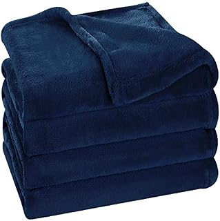 Utopia Bedding Fleece Blanket King Size Navy Luxury Bed Blanket Fuzzy Soft Blanket