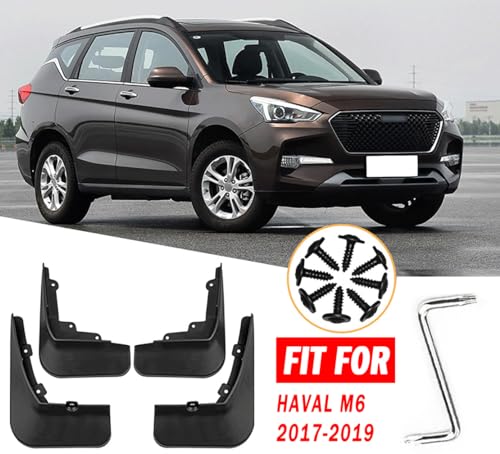 Image of Mud Flaps Mud Guards Fit for 2017-2019 HAVAL M6, Front & Rear Mud Splash Guards Accessories - 4 Pc, Black