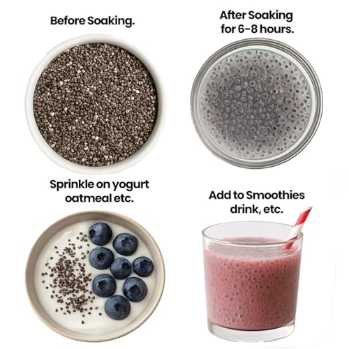 Image of Livyor Raw Chia Seeds - 200gm for Eating | Weight Management with Omega-3 | Rich in Calcium | Rich in Protein and Fiber | Pack of 1