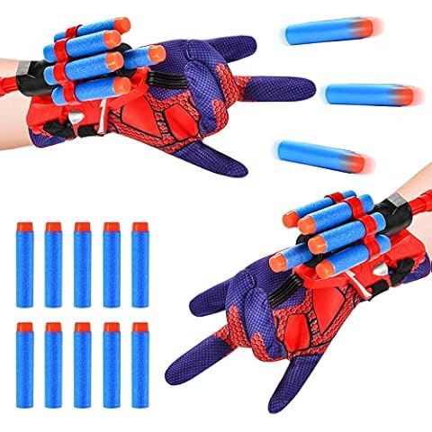 Set of 2 Kids Spider Hero Gloves, Spider Launcher Gloves, Hero Launcher Wrist Toy Set, Launcher Gloves for Spider-Man Cosplay Gloves, Funny Educational Toy for Children (B) Cover