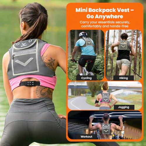 Gray Running Mini Backpack Vest