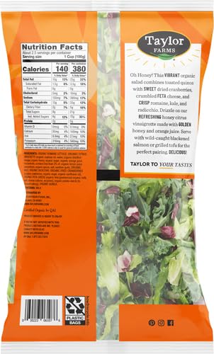 Taylor Farms, Organic Honey Citrus Chopped Salad Kit, 8.8 Ounce - Thumbnail 3