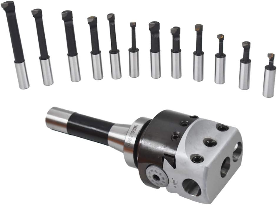 New Product 3 Boring Head R8 Shank 12Pcs 3/4 Carbide Boring Bar Set Milling Set Exclusive Discount 60% Price 3 Boring Head R8 Shank 12Pcs 3/4 Carbide Boring Bar Set Milling Set
