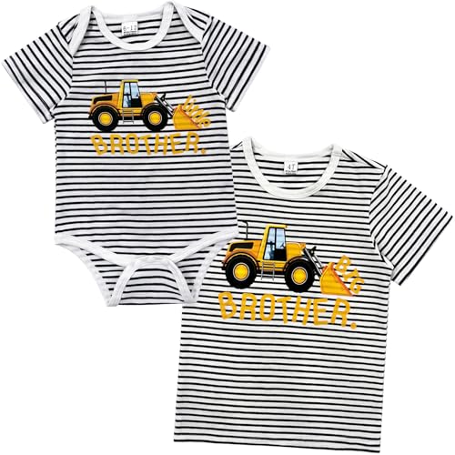Tenue assortie frère bulldozer pour séances photos de famille et fêtes réussies