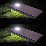 AweFun Cornhole Lights - Corn Hole LED Lights for Hole and Board - Waterproof, Bright, Easy to Install LED Lighting Kit for Corn Hole Game - Ideal for Family Backyard Play (White Ring)