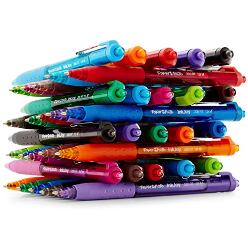 Image of Paper Mate InkJoy 300RT Retractable Ballpoint Pens, Medium Point, Black /Red /Blue Ink, 8 Pack (1945918)