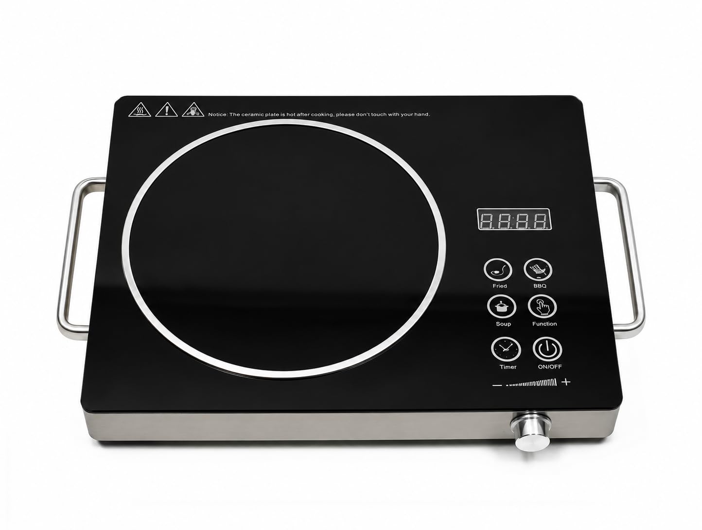 2500W Infrared Cooker with Touch Panel | Crystal Ceramic Glass Cooktop | Digital LED Display | Adjustable Temperature & Timer | Compatible with All Cookware | Overheat Protection (Black)-image-23