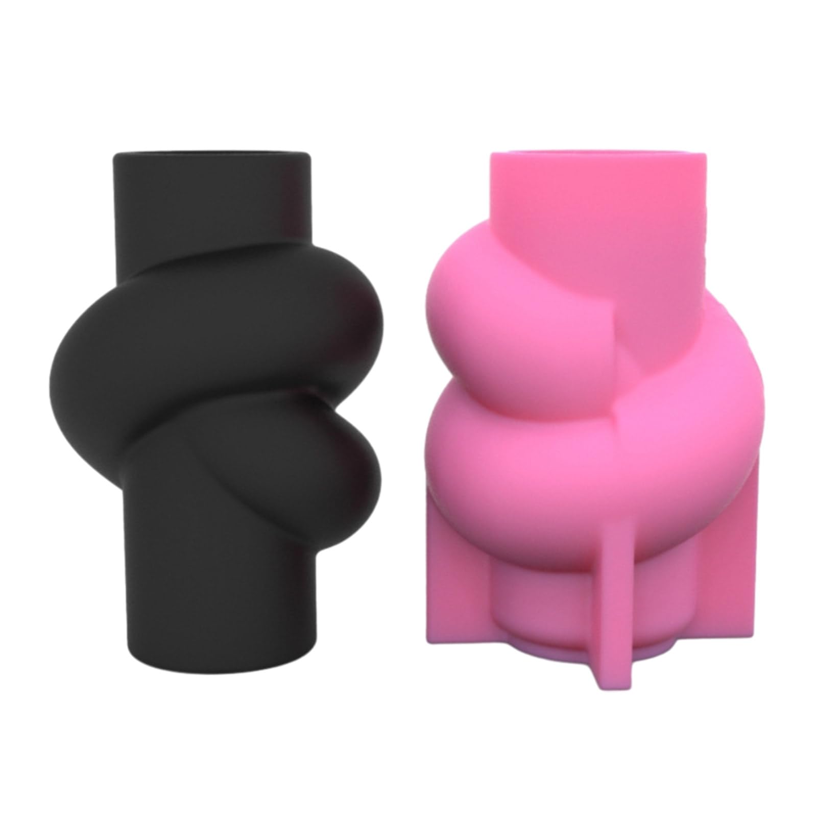Molde de silicona simple para bolígrafos de maquillaje, molde de resina, diseño de nudo torcido, florero, adorno epoxi, decoración del hogar
