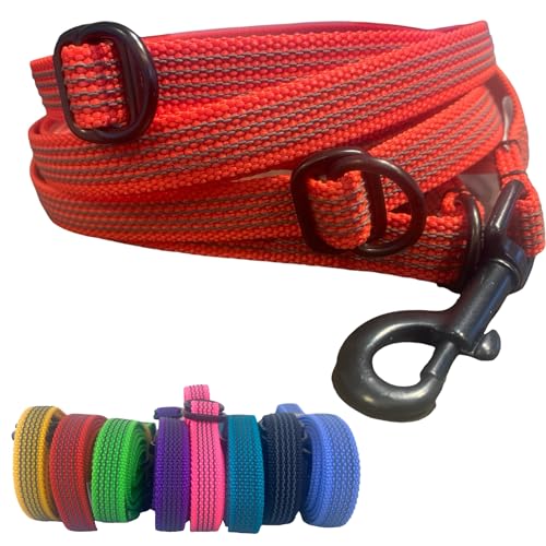 Cordas Dreams - Correa para Perro Multiposición de 3 Metros de Largo Antideslizante. Ajustable Manos Libres con 3 Posiciones Ultraligera y Resistente. Perros pequeños o medianos. (15 mm x 3m, Rojo)
