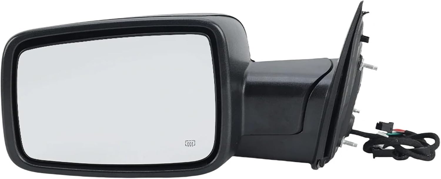 10/9 Pin Rearview Mirror Assembly Compatible For Dodge for Ram 1500 2500 2013-2018 Textured Black Manual Folding Heated Mirror Car Accessories(1 pair) (1pc left)