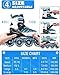 ECOO Adjustable Inline Skates Boys and Girls with Light up Wheels，Roller Skates for Kids Ages 4-12, Teen Skates for Beginner Outdoor and Indoor (Blue, Large-Youth（3-6 US）)
