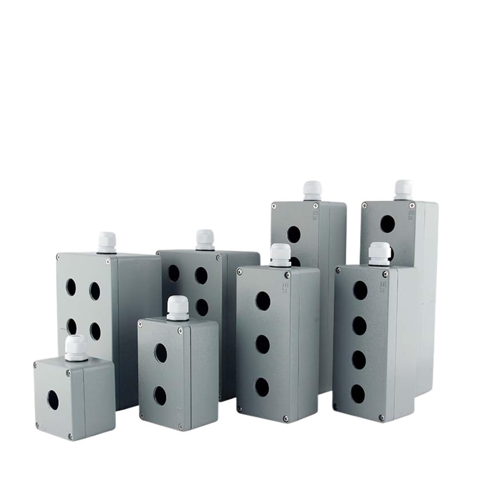Abzweigdose Außenanschlussdose aus Aluminiumgussmetall, Druckschalter, Kabel, explosionsgeschützte Aluminiumgussbox, Aluminiumlegierungsbox(FA20 3 Hole)