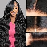 Wear and Go Glueless Wig Human Hair Wig for Black Women Pre Plucked Pre Cut Bleached Knots 7x5 HD Lace Body Wave Human Hair Wig 180% Density Transparent Lace Front Wig with Natural Hairline 18 Inch