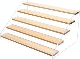 Wooden Tiered Stand, 1 PC | Natural Wood, Desktop and Vanity Organizer, For Collectibles, For Kitchen Items
