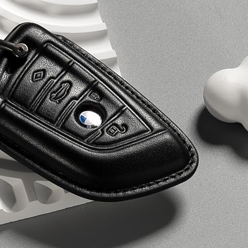 Image of BMW Key Fob Cover Leather Case Lanyard Keychain Holder Key Fob Protector 230i 330i 430i 440i 530e 530i 540i 740i 745e 750i M2 M235i M240i M3 M340i M4 X1 X2 X3 X4 X5 X6 X7 accessories