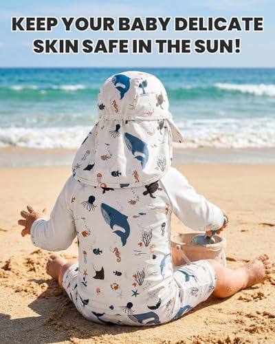 JiAmy UV Badebekleidung Baby Junge Badeanzug mit Hut Badeanzug Baby Kinder Einteiliger Schwimmanzug Bademode Badebekleidung 12-18 Monate Green