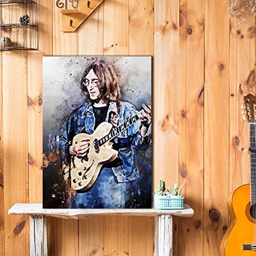Zyangcc John Lennon Toile murale sans cadre pour chambre à coucher ou salon 50 x 75 cm - Les Beatles, Paul McCartney, John Lennon, RIngo Starr, George Harrison Zyangcc John Lennon Toile murale sans cadre pour chambre à coucher ou salon 50 x 75 cm – Image 4