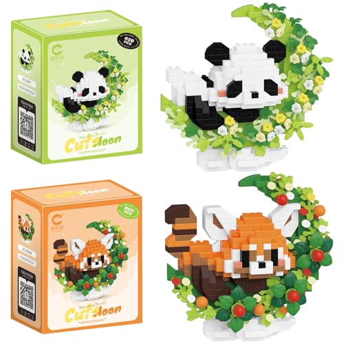 ARONRAVE Bausteine Set, Panda, Mini Bauklötze, Geschenke für Erwachsene...