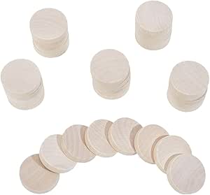 Amazon.com: DELORIGIN 60pcs 1.6inch Unfinished Wooden Circle Cutouts ...