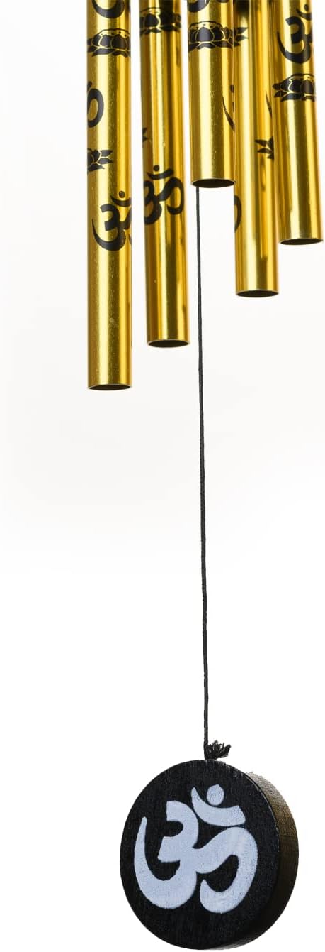 Feng Shui Metal Wind Chime with 5 Golden Rods for Home, Office, Bedroom, Indoor, Outdoor Positive Energy Garden Decor Small Size 1
